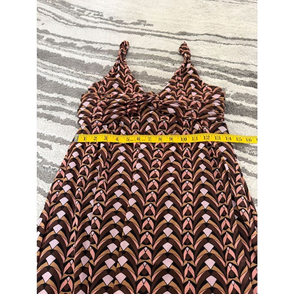 Mixit Pink and Brown Knotted-Front Midi Dress - Picture 9 of 10